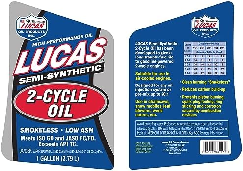 Lucas Oil 10115 Semi-Synthetic 2-Cycle Motor Oil - 1 Gallon