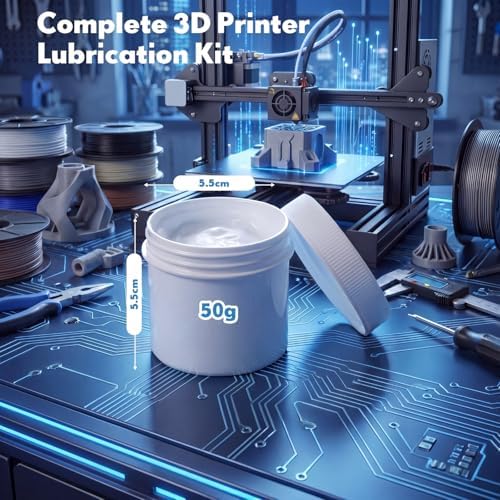 MTLEE 3D Printer Lithium Grease 50g Lubricant Printing Machine Lead Screw Gear Reduce Noise Rail Guide Metal Motor Track Linear Rods for Office Home Accessories Equipment