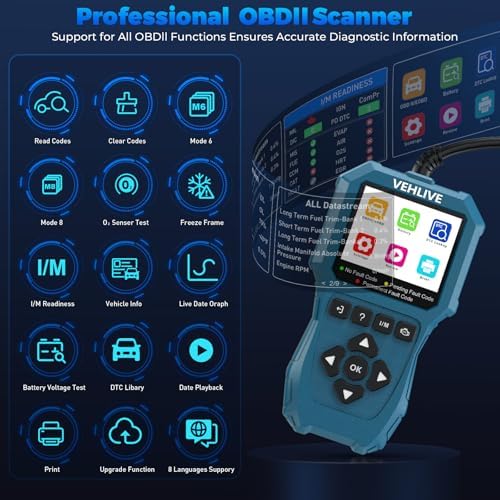 V880 OBD2 Scanner Diagnostic Tool for Car Code Reader/Reset Emissions Test