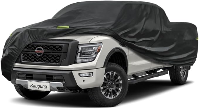 Kaugung Waterproof Truck Cover Fit Nissan Titan XD from 2016 to 2025 (Regular Cab/King Cab/Diesel), 7 Layers Outdoor Heavyduty Full Pickup Cover All Weather,Outdoor Sun UV Rain Dust Protection.