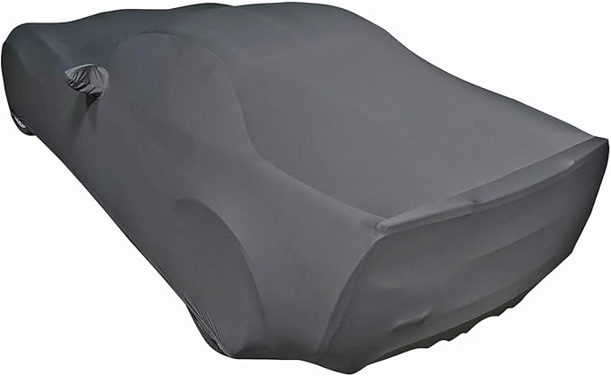 C6 Corvette Indoor Car Cover - Custom Fit Ultraguard Stretch Satin - Dust Proof Full Cover - The Ultimate High End Fit for 2005-2013 Base, Grand Sport, ZR1, Z06 Corvettes (Medium Gray)