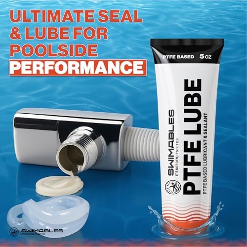 Swimables PTFE Lube 5oz - PFAS-Free Food-Grade Ceramic PTFE Grease for Pool Equipment, Plumbing Fixtures, RV Toilets, Marine Systems & Machinery - Waterproof Long-Lasting Multipurpose Grease - 2 Pack