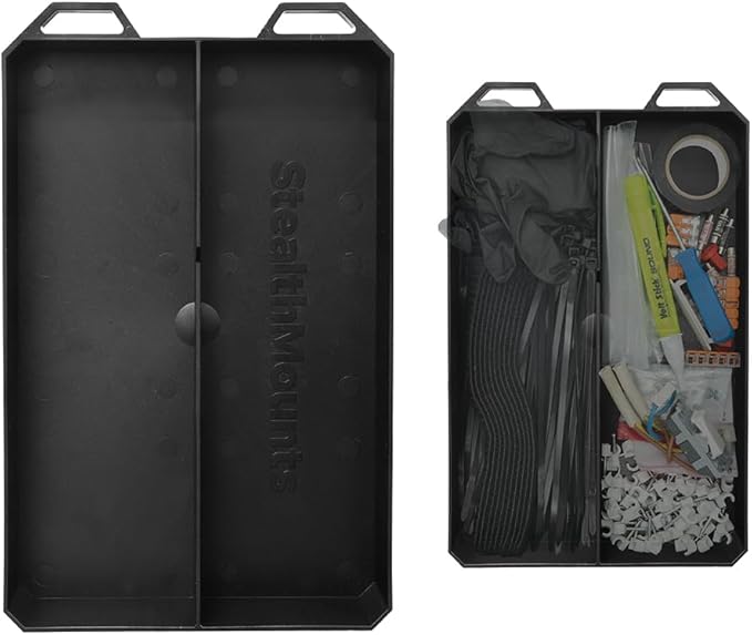 StealthMounts Double PacTray | 2-Section ABS Tool Tray Compatible with Milwaukee PACKOUT | Storage Organiser for Tools, Screws & Bolts | Workshop & Garage Use | Made in The UK