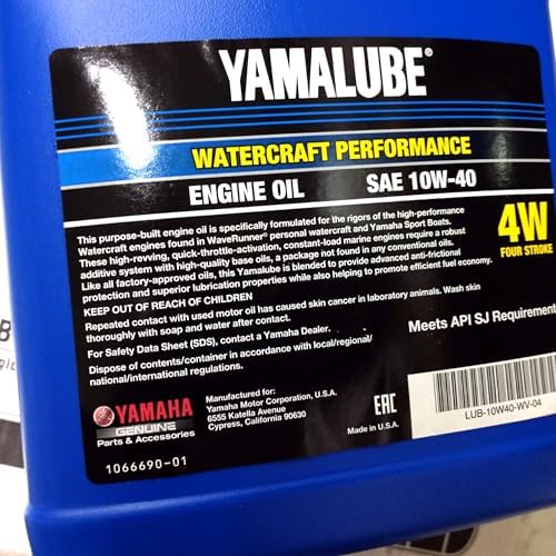 Yamaha Yamalube Mineral 4W Marine All Purpose Engine Oil, #LUB-10W40-WV-04
