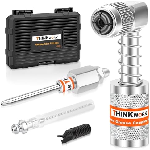THINKWORK 4PC Quick Connect Greasing Accessory Kit,90 Degree Grease Coupler