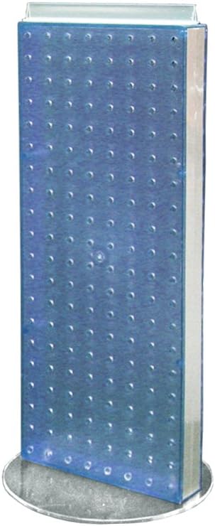 Azar 700509-BLU Non-Revolving Base Neon Pegboard Counter Unit, 8-Inch Width by 20-Inch Height on 9-Inch, Blue