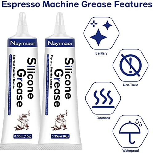 Espresso Machine Grease, 2 x 10g Silicone Grease Maintenance Kit for Care and Maintenance of All Coffee Machines, Food Grade Grease for All Expresso Machines