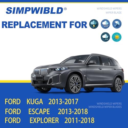 SIMPWIBLD Replacement for Ford Kuga 2013-2017/Ford Escape 2013-2018/Lincoln MKX 2016-2017 Rear Windshield Wiper Blade Arm Set, Easy to Install (set of 2)