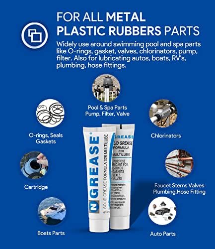 Replacement for Hayward SPX0327 2 Ounce Waterproof Pool Lube for Swimming Pool Metal Parts O-Ring Gasket Silicone Lubricant, Plumbers Grease 2 oz Tube Lubricant (Limited Edition)