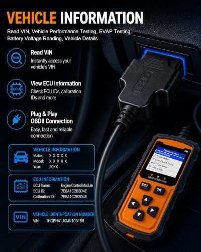 OBD2 Scanner M6,Car OBDII Diagnostic Code Reader (Orange)
