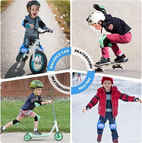 BOSONER Kids/Youth Knee Pad Elbow Pads for Roller Skates Cycling BMX Bike Skateboard Inline Rollerblading, Skating Skatings Scooter Riding Sports