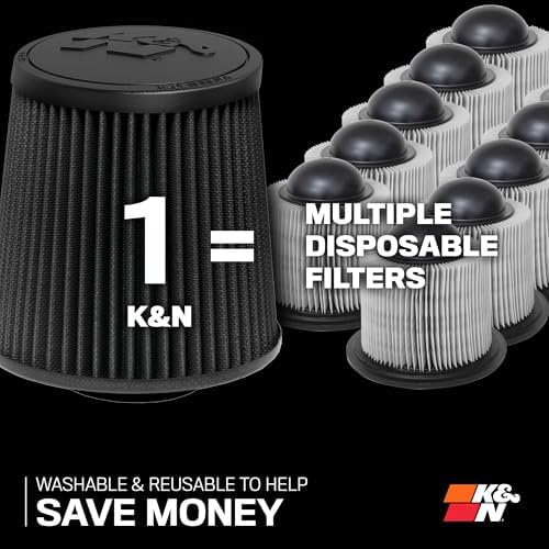K&N Performance Diesel Dryflow Lifetime Engine Air Filter: Increase Power & Towing, Washable, Premium: Compatible with 2017-2019 Ford (F250, F350, F450, F550), E-0644HBK