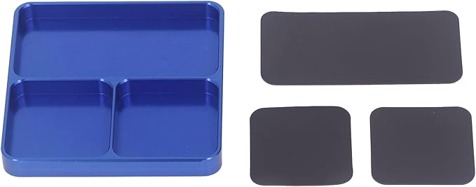 Fdit Aluminum Alloy Magnetic Parts Tray Set, Easy Cleaning Screws Holder Tool for DIY Projects