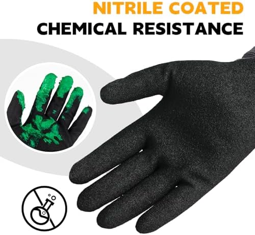 Microfoam Nitrile Coated Work Gloves 12 Pairs Heavy Duty