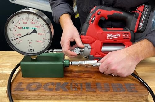 LockNLube Pressure Return Valve for Use with Cordless Grease Guns. No More Pressure Locks! Returns Grease to The Tube. Releases Hose backpressure.