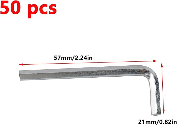 Antrader 4mm Allen Wrench L-Shaped Hex Key Set - Pack of 50