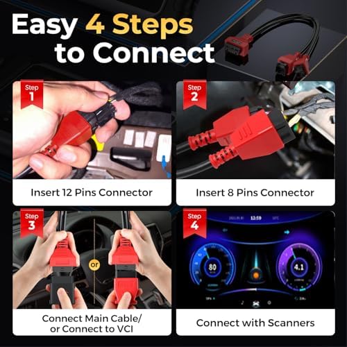 OBD2 12+8 Adapter for Chrysler, 12 8 OBD II Security Gateway Bypass Cable