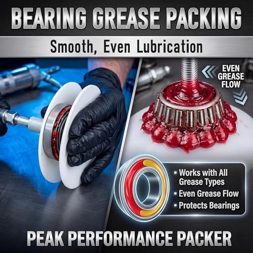 Bearing Packer, Wheel Bearing Grease Packer Tool, Fast & Mess Free Greasing, Heavy Duty Design, Fits Automotive, Trailer, ATV & Mower Bearings(Classic,Canister Style)