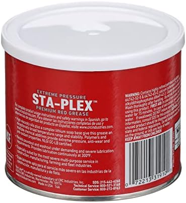 Sta-Lube Sta-Plex Extreme Pressure - 14-Ounce Can Premium Red Grease, 3191