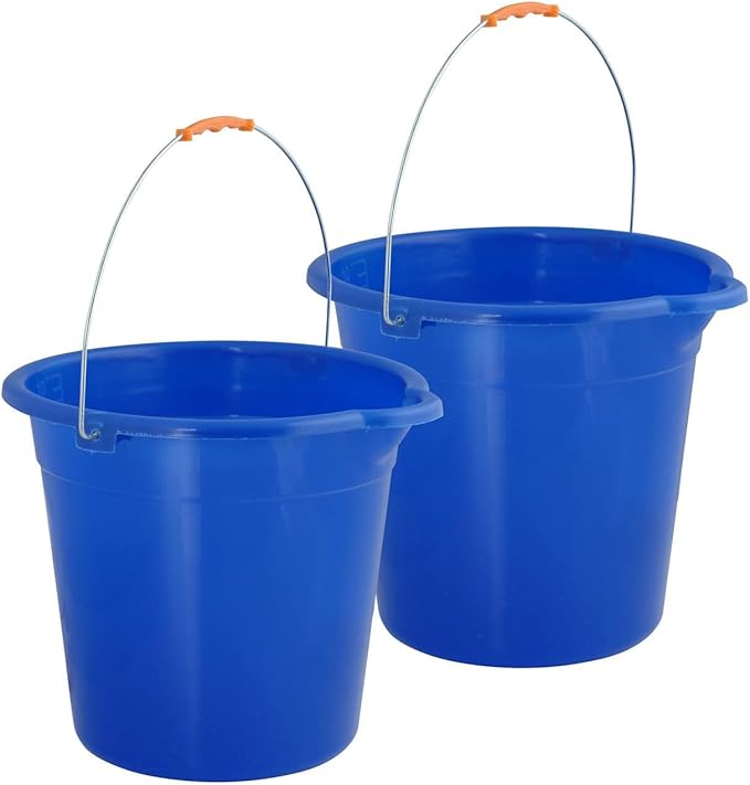 Mop Bucket 2.5 Gallon Bucket for Cleaning - Plastic Car Wash Bucket with Grip Handle - Royal Blue, Small Durable Plastic Pail for Fishing, Mopping, Cleaning Camping -10 Liter