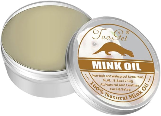 TooGet Mink Oil for Leather Care - 8.8 OZ Conditioner & Cleaner Kit, Restorer for Boots, Shoes, Purses & Belts