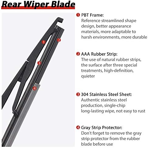 OTUAYAUTO Replacement for 2006-2010 Jeep Commander Rear Windshield Back Wiper Arm Blade Cover Cap