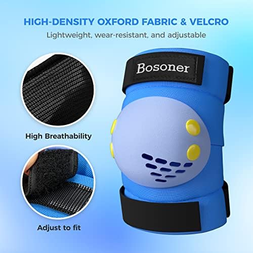 BOSONER Kids/Youth Knee Pad Elbow Pads for Roller Skates Cycling BMX Bike Skateboard Inline Rollerblading, Skating Skatings Scooter Riding Sports