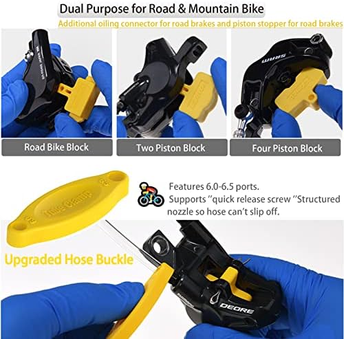 Brake Bleed Kit for Shimano, TEKTRO, TRP Hydraulic Disc Brakes, Brake Fluid Bleeder Kit for MTB/Road, with Performance Mineral Oil Brake Fluid 120ml/4oz, Professional Brake Bleed Kit