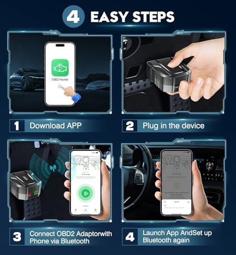 OBD2 Scanner Diagnostic Tool, Car Scanner for iOS & Android, Bluetooth 5.4