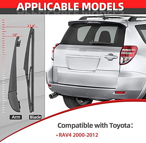 OTUAYAUTO Rear Windshield Wiper Arm and Blade - Replacement for Toyota RAV4 2000-2012, Matrix 2003-2008 OE:85242-12090