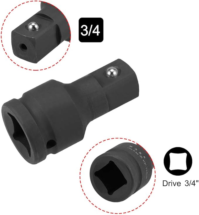 uxcell 3/4" Drive by 3" Impact Extension Bar for Use with Air Impact Wrenches, Breaker Bars, Ratchets, CR-MO Steel