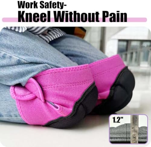 Womens Knee Pads for Kneeling on Floors, Soft EVA Foam Kneepads, Pink L