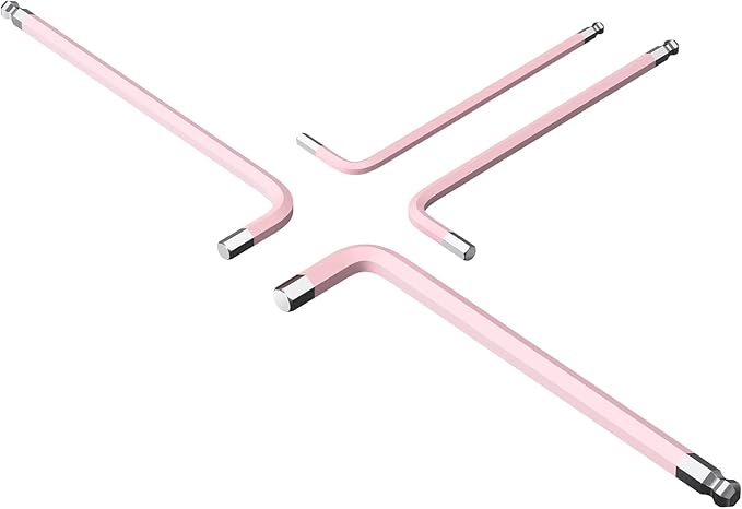 COLFULINE 18PCS PINK Allen Wrench Set, Metric Ball End Allen Key & Torx Key Set, Cr-V Star Hex Key Set for Women, Size T10-T50 & 1.5-10mm with Size-marked for Best Gifts and Home Repair
