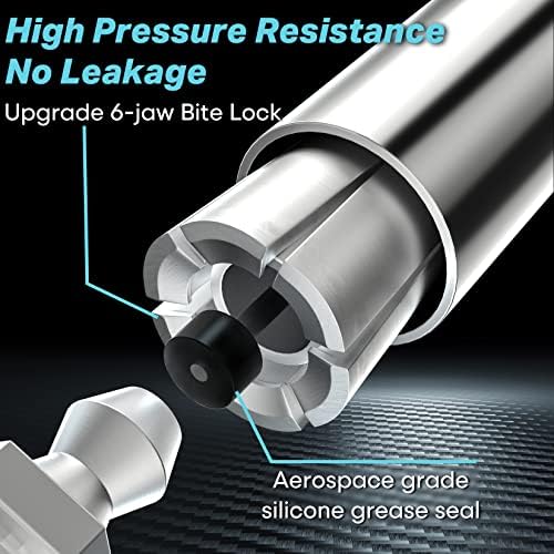 SHALL Grease Gun Coupler, Quick Release & Strong Locking Grease Gun Couplers w/Zerk Fittings Cleaner, 10000 PSI High Pressure Grease Gun Tips, Compatible with All Grease Guns 1/8" NPT Grease Fittings