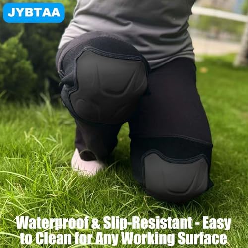 Work Knee Pads for Men Women, Non-Slip Straps & Flexible Soft Cap, Black XL