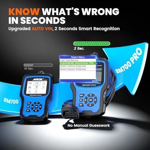 ANCEL BM700 PRO Fit for BMW Scanner - Battery Registration Tool, Code Reader for BMW/Mini/RR, Advanced OBD2 Scanner Auto V-I-N, Full System Diagnostic for BMW Scan Tool with All Reset Services (Blue)