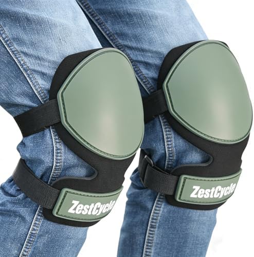 Tactical Knee Pads for Work, Hunting, Construction, Gardening, Paintball w/Foam Padding, Hard Shell & Adjustable Straps (Green)