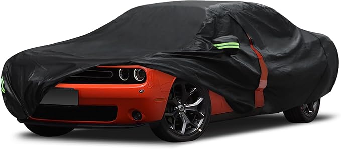 Car Cover Custom Fit for Dodge Challenger 2008-2026, Migaven Waterproof Full Exterior Cover Rain Sun Hail Protection with Door Zipper & Inner Cotton
