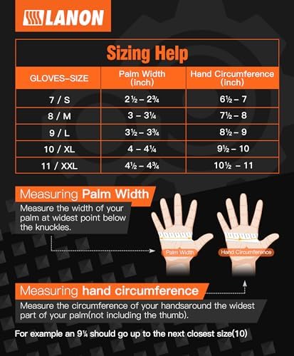 LANON 8mil Orange Disposable Nitrile Gloves,Mechanic,Heavy Duty,Large
