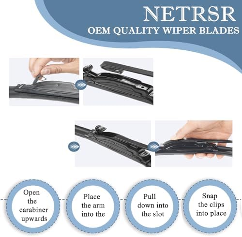 18" and 18" Windshield Wiper Blades for 1995-2011 Ford Ranger/2006-2011 Chevry HHR/1997-2001 Jeep Cherokee/1995-1998 Chevrolet C1500,All-Season Auto Windshield J-Hook Wiper Blades(Pack of 2)