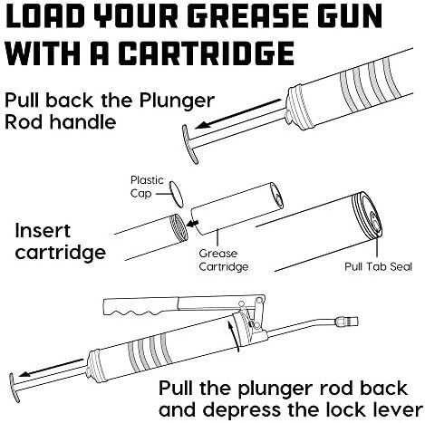 Powerbuilt Mini Pistol Grip Grease Gun with 6 Inch Extension Pipe Attaches at 0 or 90 Degrees, Push Button Air Bleeder Valve; Uses Standard 3 Ounce Cartridges - 648755