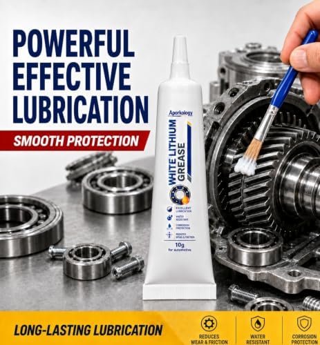 White Lithium Grease, 3PSC*10g Garage Door Lubricant with Brush