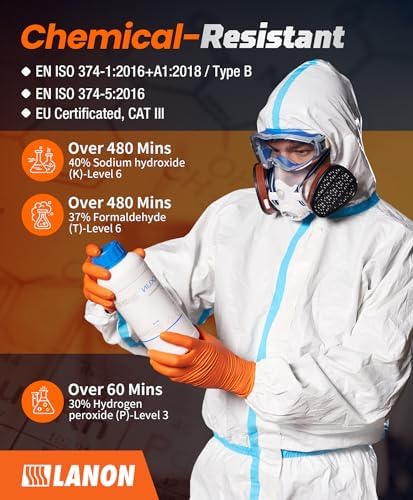 LANON 8mil Orange Disposable Nitrile Gloves,Mechanic,Heavy Duty,X-Large