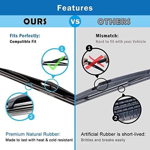WTI Rear Wiper Arm Blade Set Compatible With Nissan Rogue 2014-2019 / Rogue Sport 2017-2019 / Pathfinder 2013-2019 Rear Windshield Window Wiper Kits Assembly New Replacement Accessories Parts