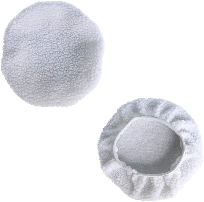 Car Polisher Pad Bonnet (5 to 6 Inch), 5Pcs Wool Polishing Bonnet Orbital Buffing Pad Cover Waxer Bonnet for Car Polisher