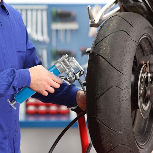 KRETLAW Mini Grease Gun (3000PSI) with Double 3oz Cartridge Grease and 12'' Flex Hose, Reinforced Coupler for Automotive,Marine