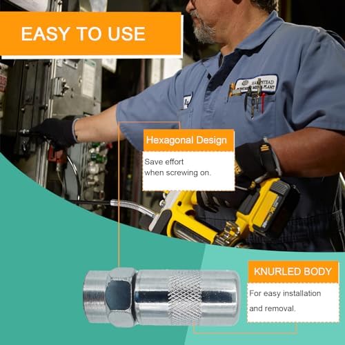 Upgrade DCGG5703-42 42 Inch Grease Gun Hose compatibles with DE-WALT 1/8" NPT Handheld Grease Gun,10, 000 PSI.(With Hp Coupler,Free dust cap)