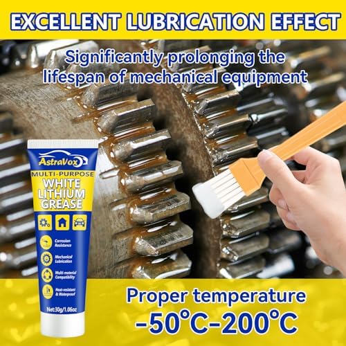 AstraVox White Lithium Grease, 1oz Multi-Purpose Garage Door Lubricant