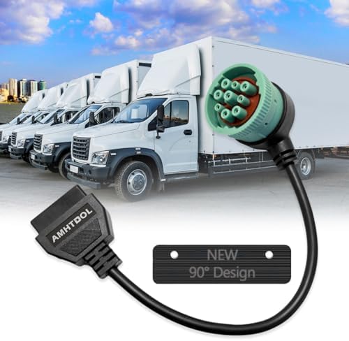 J1939 9 Pin OBD2 Adapter Cable,Truck 9 Pin to OBD2 16 Pin Connector