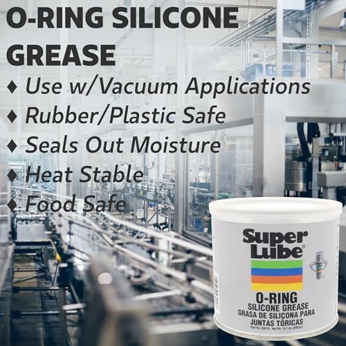 Super Lube Silicone O-Ring Grease Non-Curing Compound (Translucent White, 3oz Tube) | NSF Certified Food Grade & Clean | Heat Stable
